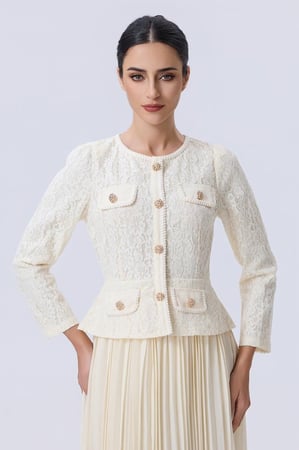 فستان أوف وايت بكسرات ناعمة