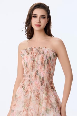 فستان اورغنزا بنقشة الورد