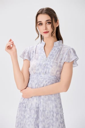 فستان شيفون بنقشة الزهر اليلكي