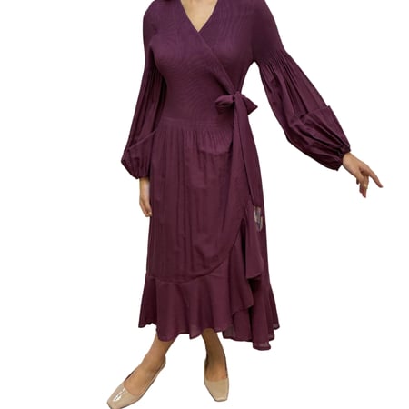 فستان كريب بليسية موف