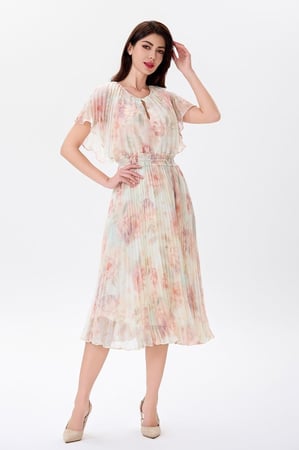 فستان شيفون بنقشة الورود