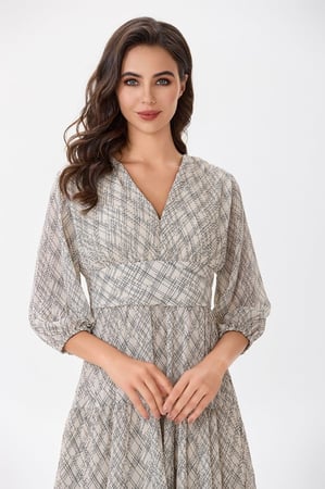 فستان شيفون بنقشة عصرية