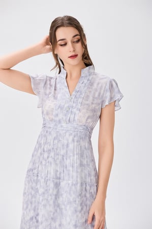 فستان شيفون بنقشة الزهر اليلكي