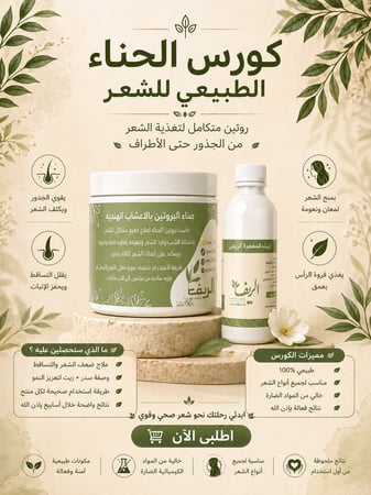 كورس الحناء البروتين حناء البروتين بالاعشاب الهنديه  المعجزة حجم وسط