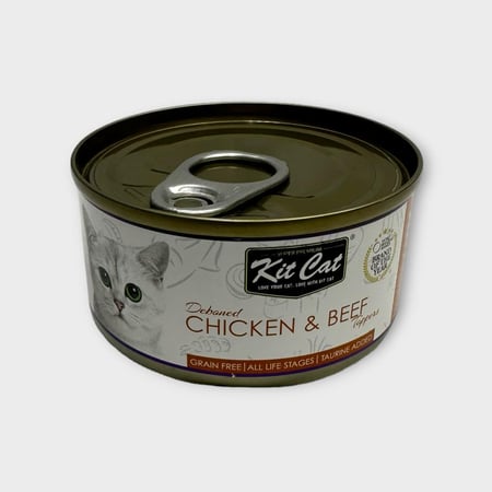 Kit Cat Deboned KC2218 Chicken & Beef Toppers 80g معلبات أكل قطط