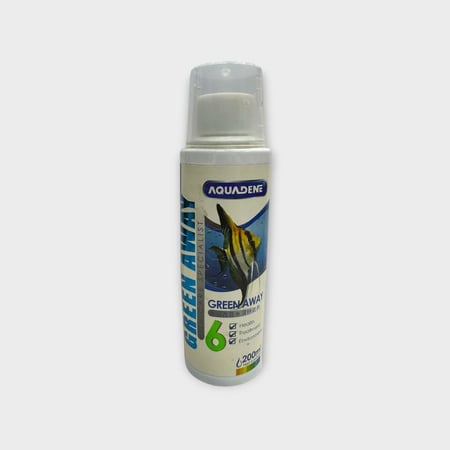 AQUADENE 6 green away 200ml FISH MEDICINE أدوية أسماك الزينة "محلول مزيل اللون الأخضر"