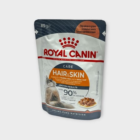 ROYAL CANIN FCN HAIR & SKIN CARE GRAVY 85G أكل قطط رطب