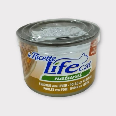 Life cat CHICKEN WITH LIVER 150g  معلبات أكل قطط