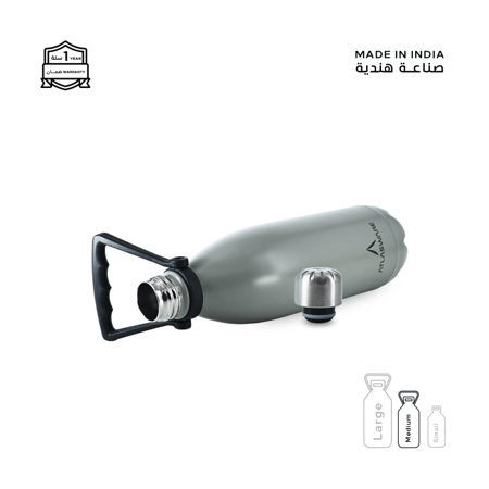 مطارة 1 لتر - 82 ساعة بارد - 34 حار - رمادي