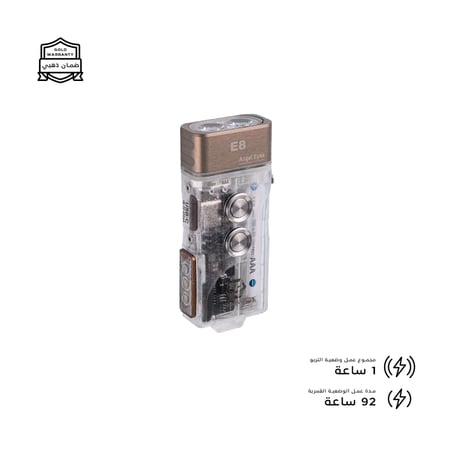 كشاف E8 -أمامي وجانبي - شفاف