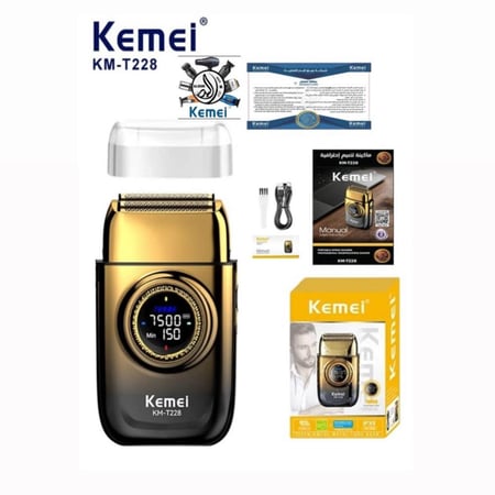 kemei t228 ماكينة تنعيم مزودة بشاشة احترافية بلفات