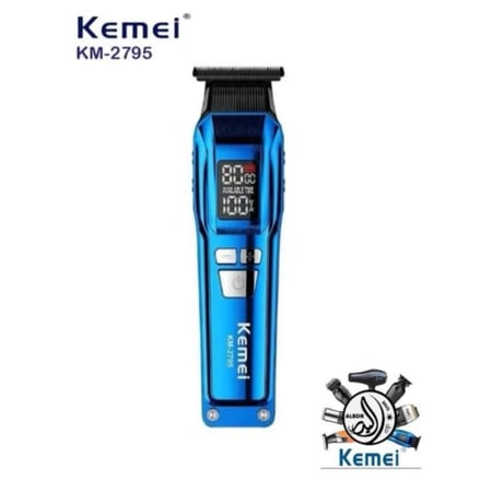 kemei km 2795 مكينة للحلاق والاستخدام الشخصي دقن وتحديد بزر تيربو 3 سرعات مع 3 أمشاط للتدريج