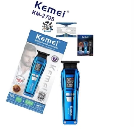 kemei km 2795 مكينة للحلاق والاستخدام الشخصي دقن وتحديد بزر تيربو 3 سرعات مع 3 أمشاط للتدريج