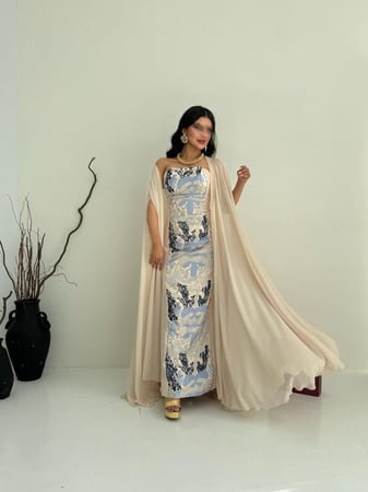 جلابية رمضانية تطريز قطعتين