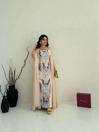 جلابية رمضانية تطريز قطعتين