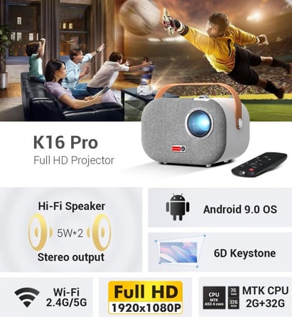 بروجكتر باينتك K16 PRO ذكي بنظام أندرويد 9