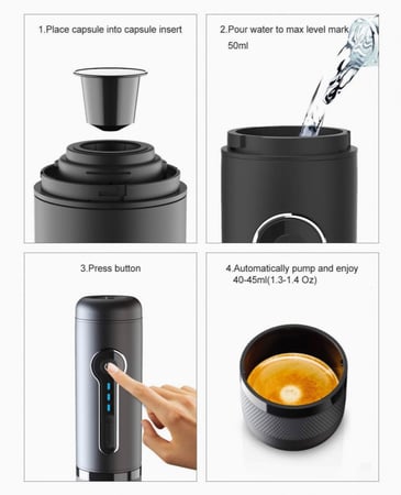 باكيج آلة صنع القهوة المحمولة مع حقيبتها