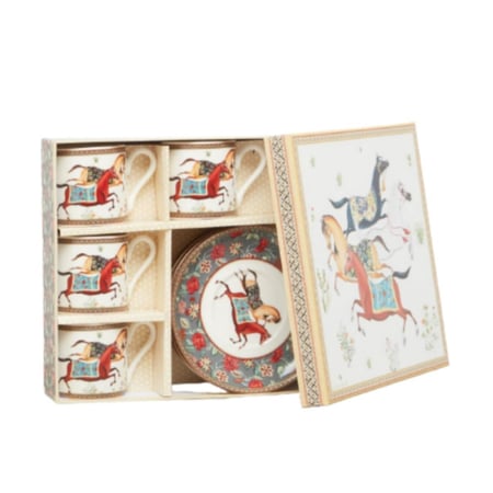 طقم 4 فناجين ايسبرسو مع صحون