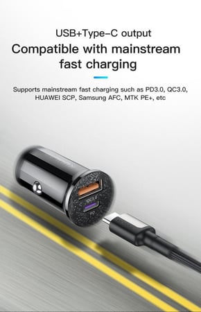 شاحن  سيارة  48W بمنفذ USB و TYP-C من  KUULAA