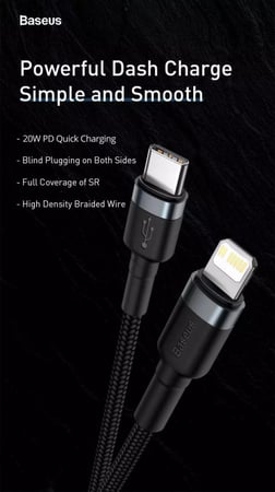 كيبل ايفون  1متر   type c ماركت  Baseus