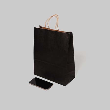 اكياس ورقية اسود مقاس 3 ( 12 كيس )