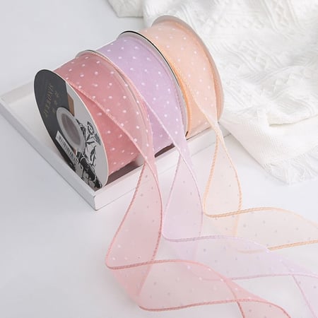 شرائط اورجنزا منقطة احمر ( 15 متر )