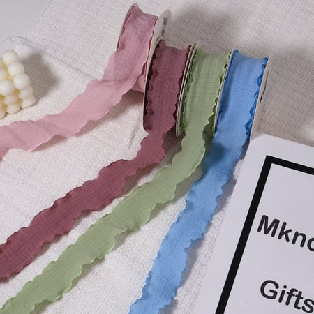 شرائط قماش عريض وردي