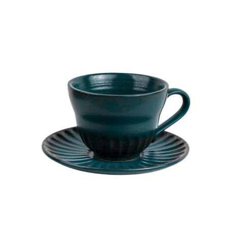 كوب قهوة اخضر مع صحن