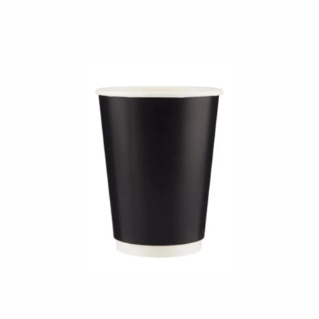 كاسات ورق اسود سادة دبل 12 اونص 500 حبة