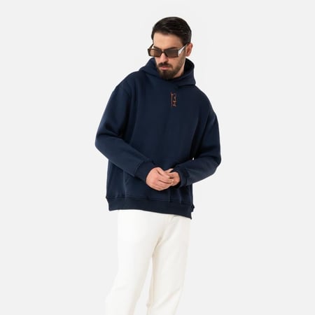 Dark blue hoodie oversized- unisex