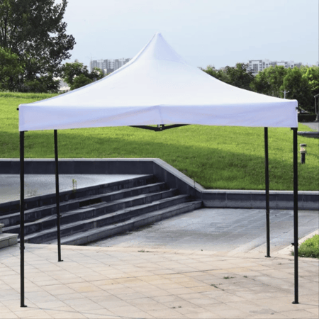 3*4.5 (WHITE (aluminum hexagonal tube tent (ordinary) (TYPE A - مظلة الومنيوم سداسي بدون اي اضافة باللون الأبيض