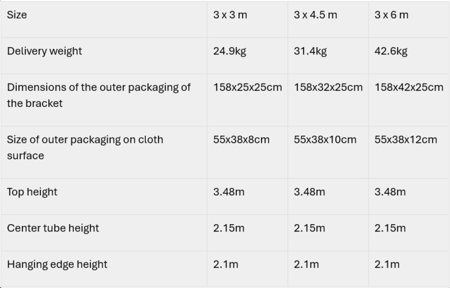 3*4.5 (WHITE (aluminum hexagonal tube tent (ordinary) (TYPE A - مظلة الومنيوم سداسي بدون اي اضافة باللون الأبيض