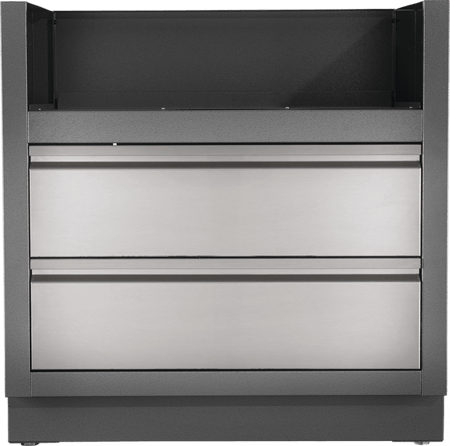 خزانة استانلس استيل مع قاعدة للشواية مع درجين شواية برستيج 500 وبرو 500