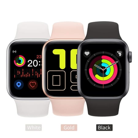 ساعة ذكية شبيهة ابل تعمل باللمس لون اسود