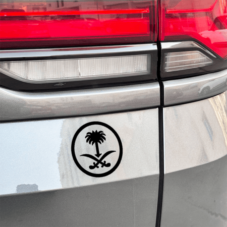 ستيكر سيفين ونخلة دائري