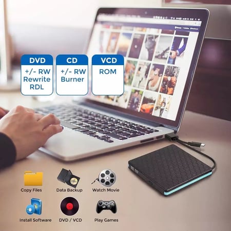 مشغل CD / DVD خارجي | مزدوج المنفذ