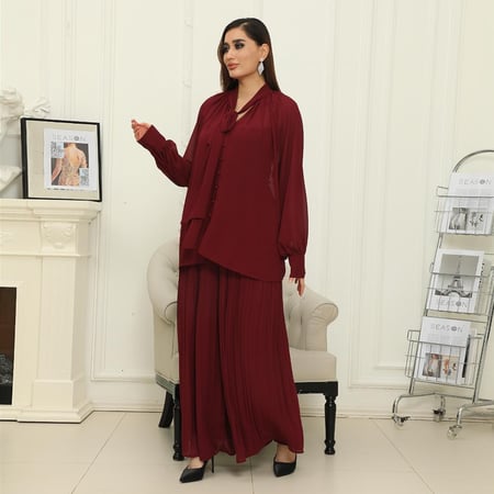 طقم سادة بليسية عنابي