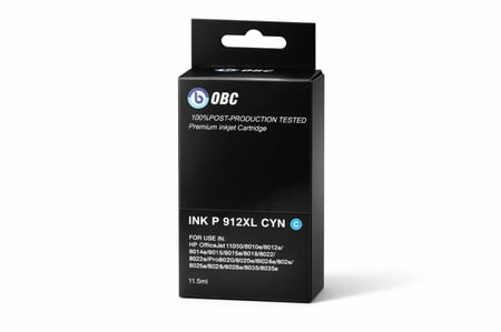 خرطوشة حبر سماوي متوافقة مع HP 912XL من OBC - طباعة عالية الجودة