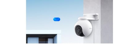 EZVIZ CS-H8 (4mm) كاميرا مراقبة خارجية 5MP، تحريك وإمالة، تتبع ذكي، رؤية ليلية، مقاومة للعوامل الجوية