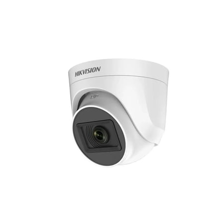 كاميرا Hikvision DS‑2CE76K0T‑LPFS بدقة 3K (2960×1665)، بإضاءة مزدوجة ذكية (IR + أبيض) حتى 20 م، وصوت مدمج عبر كابل المحوري — مثالية للمراقبة الداخلية بجودة عالية.