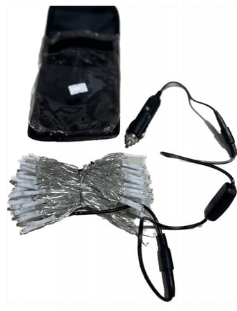 عقد لمبات كريمي بطول 10 متر و 100 عدسة ليد و طفاي ووصلة ولاعة وشنطة