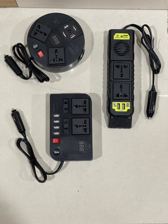 محول كهرباء من ولاعة السيارة إلى أفياش الكهرباء ومنافذ اليوسبي