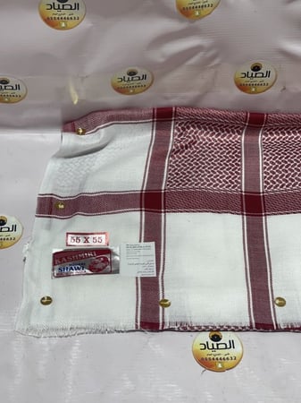 شماغ أحمر أبو خروف الهندي مقاس ٥٢/٥٢