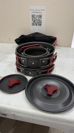 طقم الهايكنق قدر وتاوه وبريق وملعقة خشب