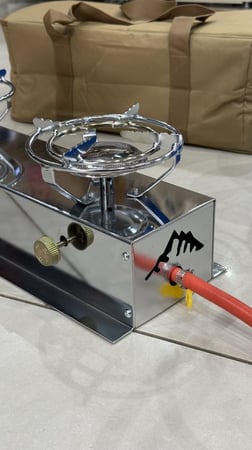 موقد عينين مع محول فراشة وشنطة مبطنة بدون اسطوانة