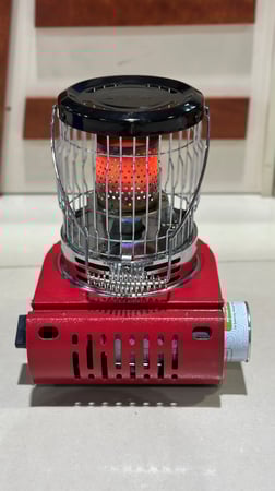 دفاية خارجية وموقد علوي تعمل على دبات الكبس