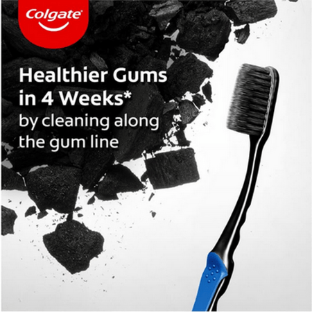 فرشاة أسنان رفيعة و ناعمة بالفحم من كولجيت -  4 قطع