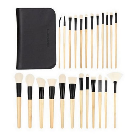 مجموعة فرش مكياج ايليت مع حافظة لون أسود من كوستال سينتس - 24قطعة