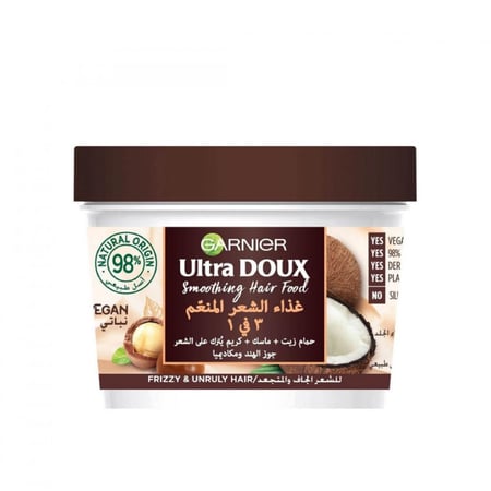 غذاء الشعر المنعم بالماكاديميا وجوز الهند من غارنيه-390مل