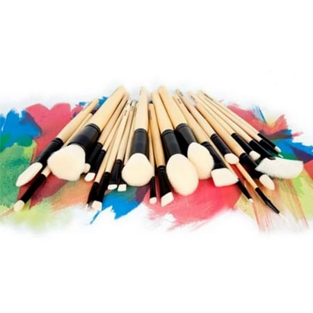 مجموعة فرش مكياج ايليت مع حافظة لون أسود من كوستال سينتس - 24قطعة